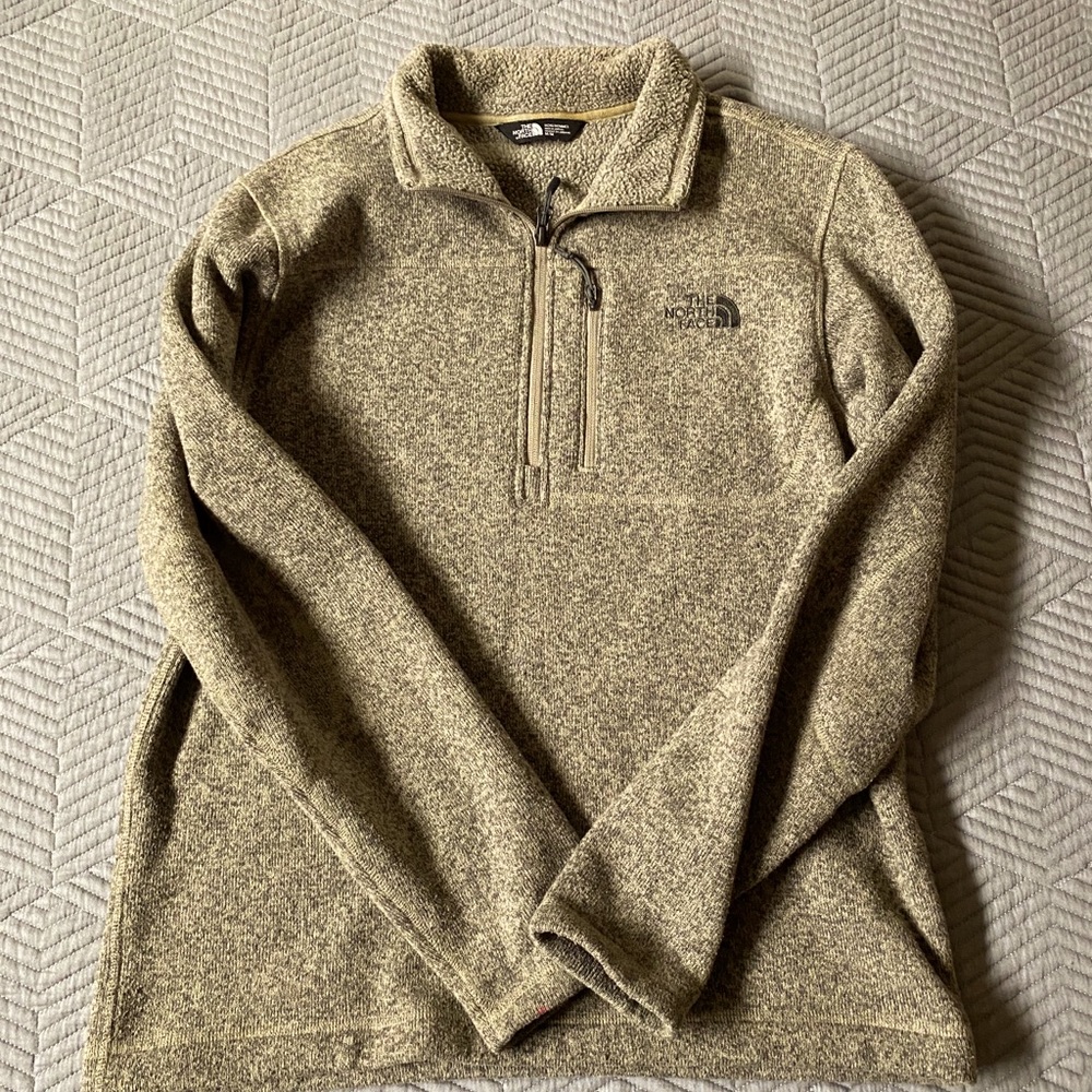Northface light brown quarter zip